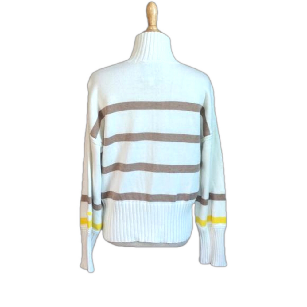 KERRI ROSENTHAL Cotton Cashmere Blend Striped Marlow Wide Stripe Sweater Small - Picture 12 of 15